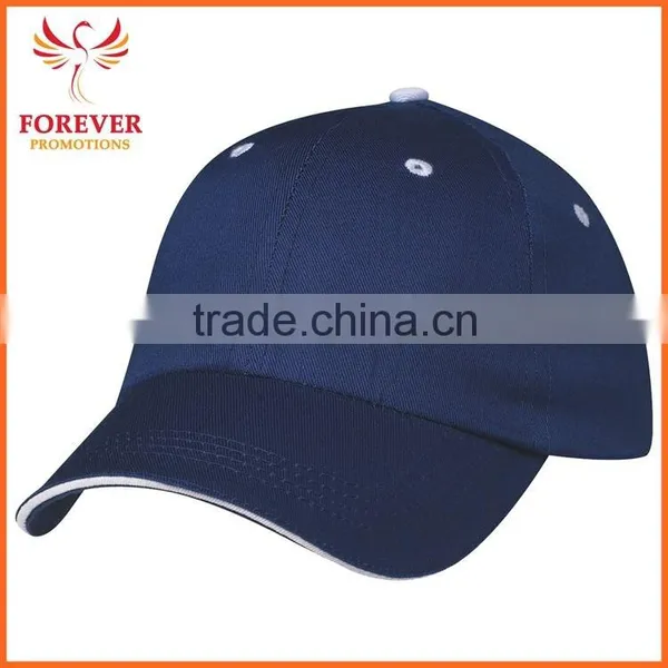 2015 Manufactory Structured Royal Blue Cotton Baseball Cap With Sandwich Visor photo-6