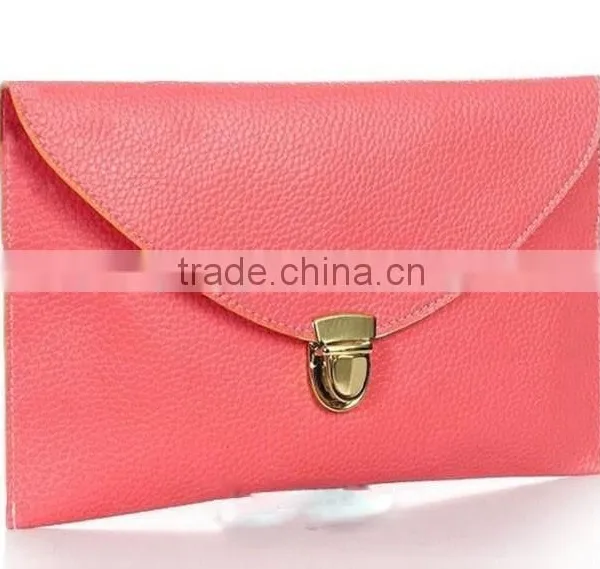 16 Kinds of Color Classical Lady Leather Envelope Chain Purse For Wholesale photo-2