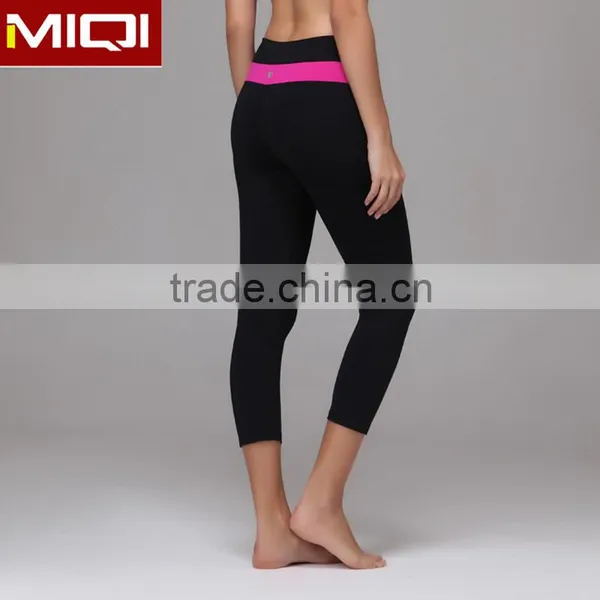 Nylon Spandex Classic Stretch Wearing Tight Womens Yoga Capri Pants photo-5