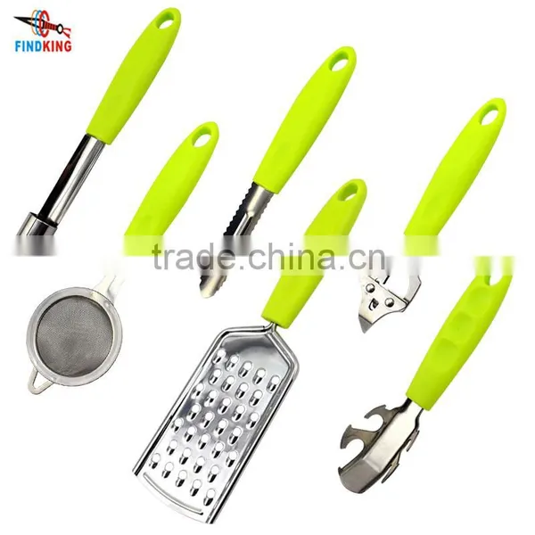 Stainless Steel kitchen tools sets 6 in 1 multifunction kitchenware sets opener peeler With ABS Handle                        
                                                                                Supplier's Choice