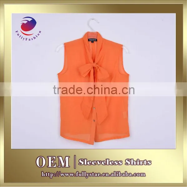 Ladies Sleeveless Woven Shirt