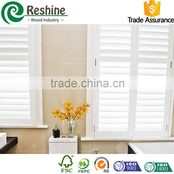 Horizontal Opening Pattern and Wooden,basswood ,PVC Material Wood White Window Shutter photo-6