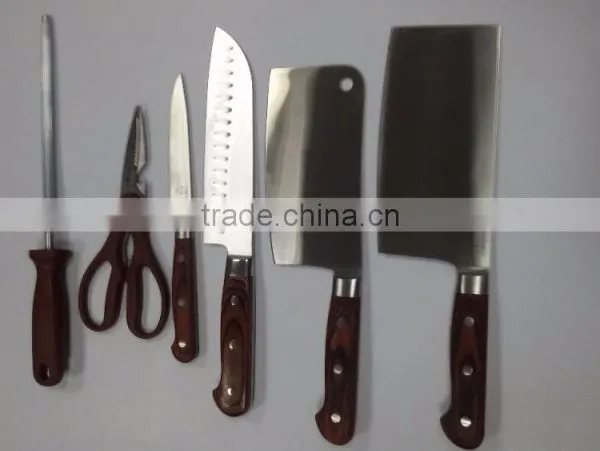 High-end Color Wood Handle 7 Sets of Knives photo-6