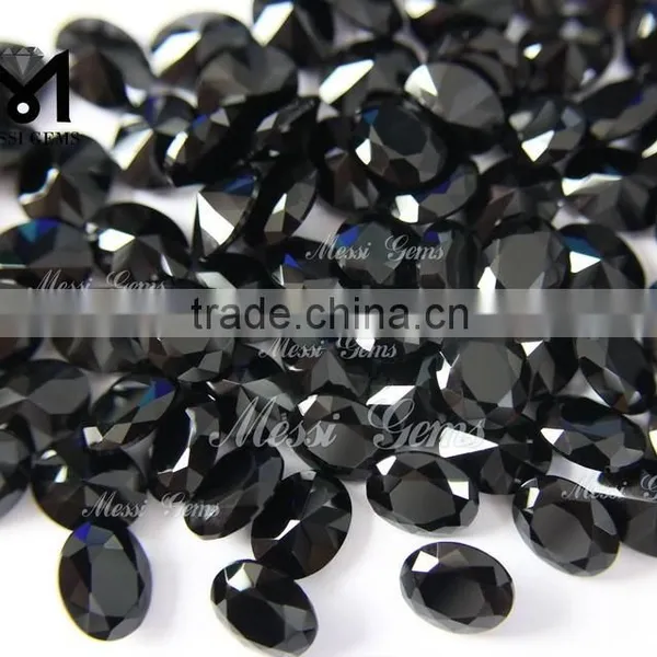 2015 Chinese Wholesale Oval Cut 8*10 mm Agate Black Stone photo-3