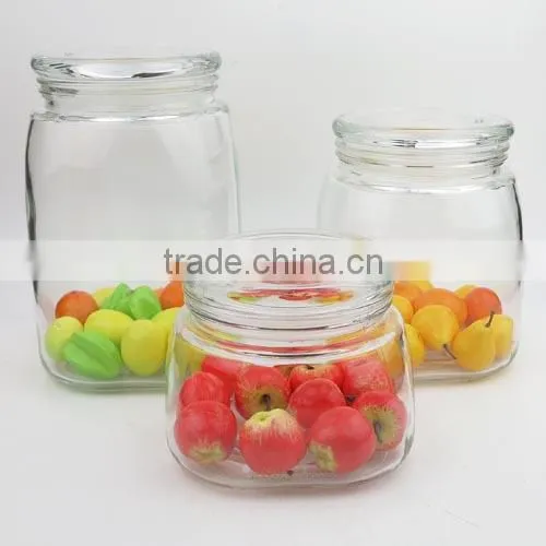 Hot Sale Glass Cookie Jar With Glass Lid
