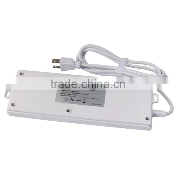 HUNDA OEM/ODM Service 5.9ft White US Plug 6 Outlet Portable Power Socket With 8 USB Charger for Wifi Router Modem photo-4