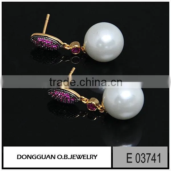 Fashion Imitation Pearl Earring Design/wholesale Charms Stud Earring With Pin photo-6