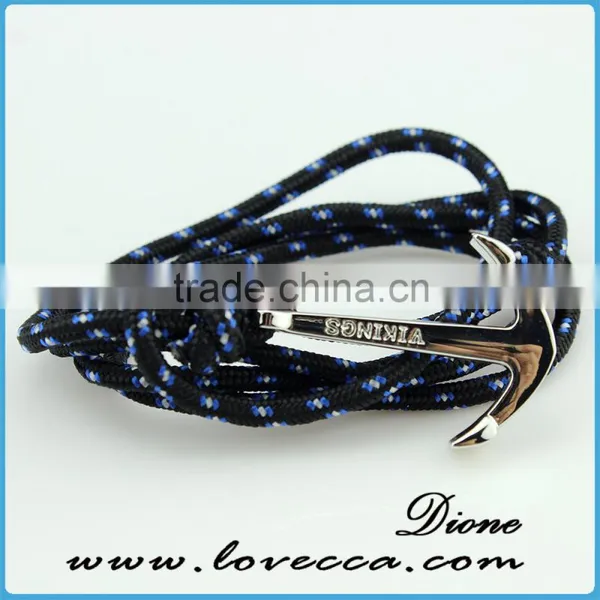 Wholesale Nylon Rope Navy Style Alloy Anchor Bracelet photo-3