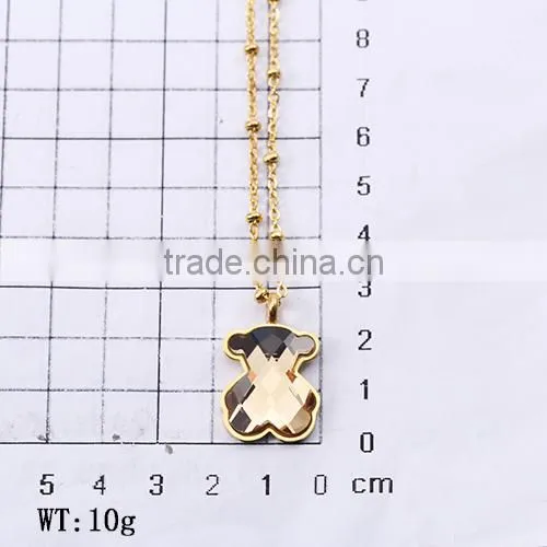Champagne !Charming ! Fashion Design ! Latest Gold Chain Big Stone Bear Necklace photo-2