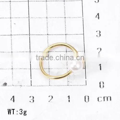China Wholesale Touch Love Fashion Stainless Steel Teddy Bear Pearl Elegant Women Ring photo-2