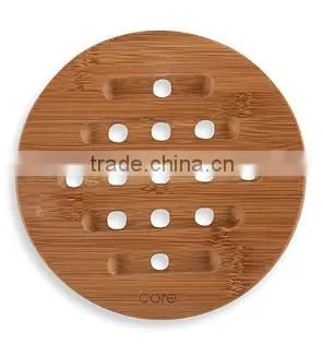 2015 NEW Totally Weddding Gift Kitchen Set of 3 Bamboo Wood Tableware Trivet Coaster Placemat Set photo-3