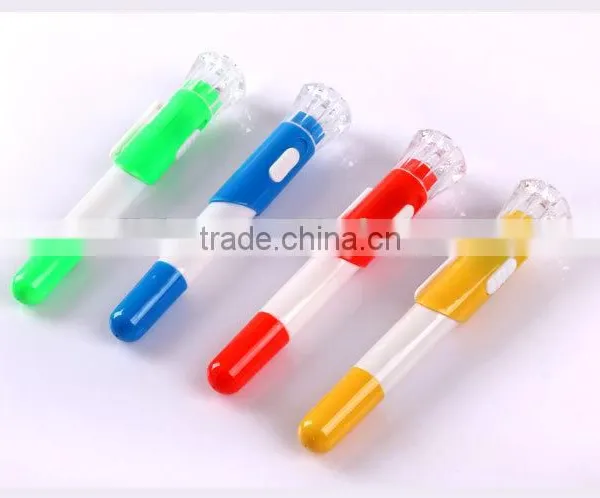 Custom Promotional Plastic flash light ball pen