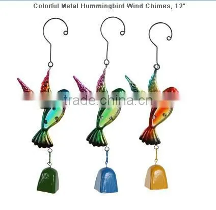 Colorful Metal Hummingbird Wind Chimes