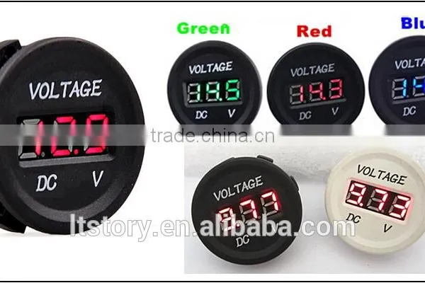 Round Panel Digital Only Voltmeter for Car Marine Moto photo-2