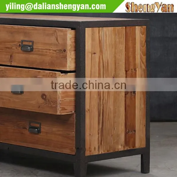 Metal&Wood Mixed 3 Drawers Chest, Cabinet photo-4