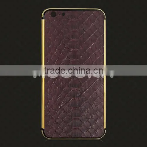 Luxury Crocodile Leather Real 24k Gold Housing, Gold Plated Housing for IPhone 6S 6Plus photo-3