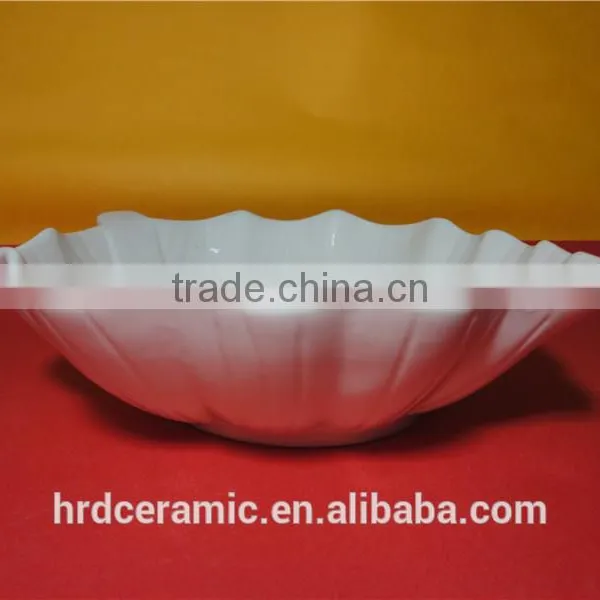 High Quality Star Hotel White Ceramic Large Sized Leaf Shaped Fruit Dish photo-2