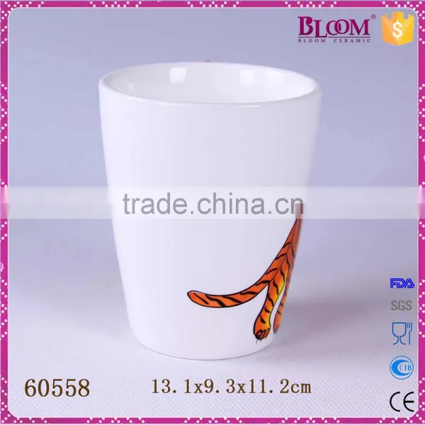 Personalized Tiger Desgin Custom Porcelain Mug photo-4