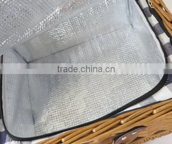 Colored Outdoor 2 Person Wicker Insulated Picnic Basket photo-5