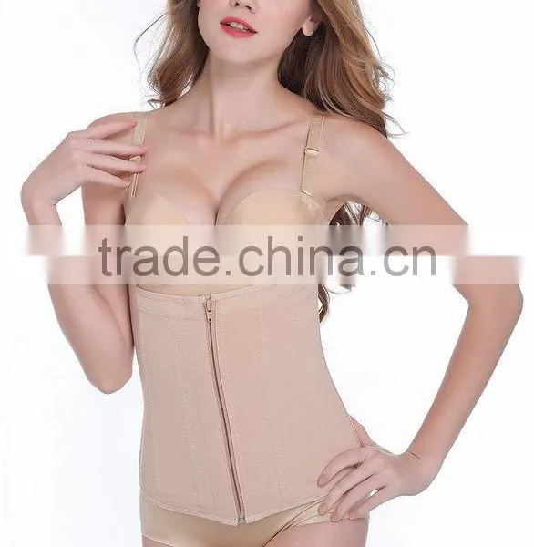 2015 Top Sell Women Sexy Elastic Breathable Zipper Slimming Body Shaper Corset photo-3