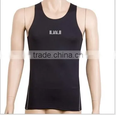 2016 Hot Sale Mens Sports Vest Gym Vest Dry Fit and Slimfit H Vest for Muscle Men With Good Quality photo-6