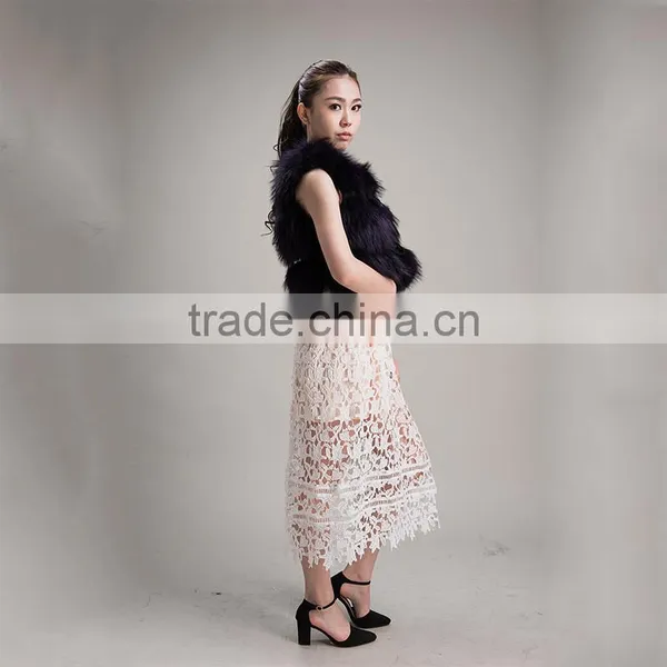 Myfur Lady Design Genuine Fox Fur Waistcoat Sleeveless Arctic Fox Fur Vest photo-5