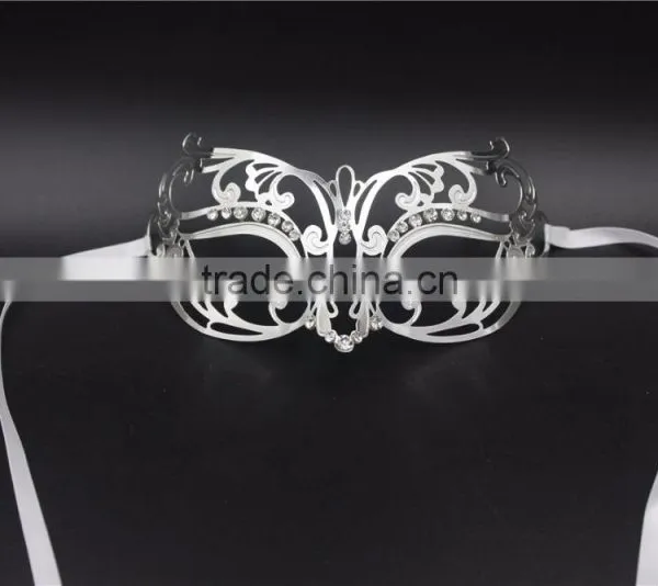 Metal Filigree Venetian Masquerade MardiGras Party Diamante Eye Mask photo-3