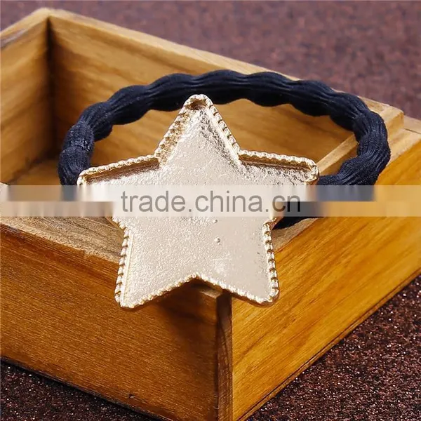 Zinc Based Alloy DIY Resin Mold For Jewelry Making Hair Ties Pentagram Star Gold Plated & Black photo-3