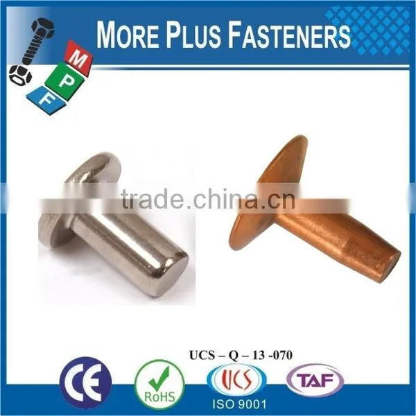Made in Taiwan High Quality Rivet Copper Rivet Flat Head Rivet photo-3