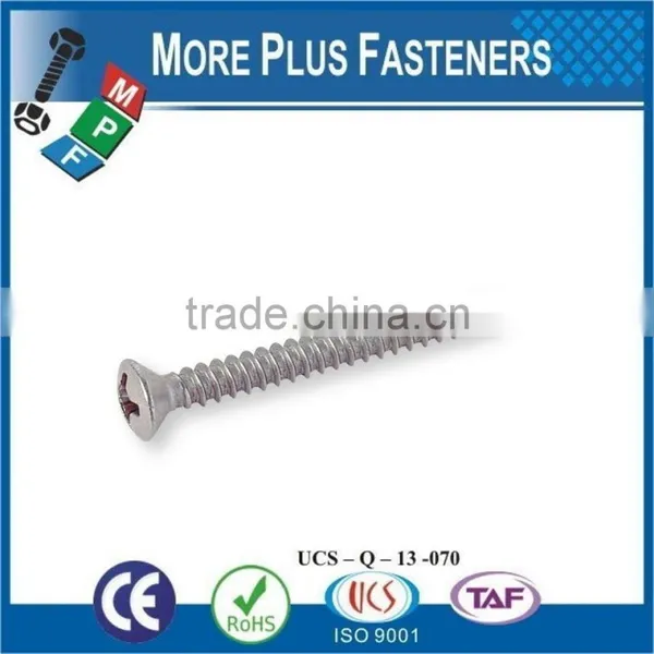 Made in Taiwan Phillips Recessed Oval Countersunk Head Tapping Screw Phillips DIN 7983 C H Stainless Steel A2 photo-5