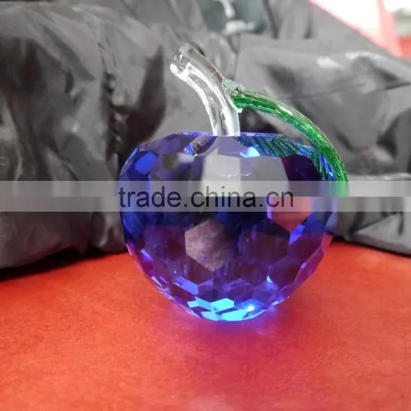 Beauty Blue Crystal Apple ,crystal Gift ,crystal Christmas Gift photo-4