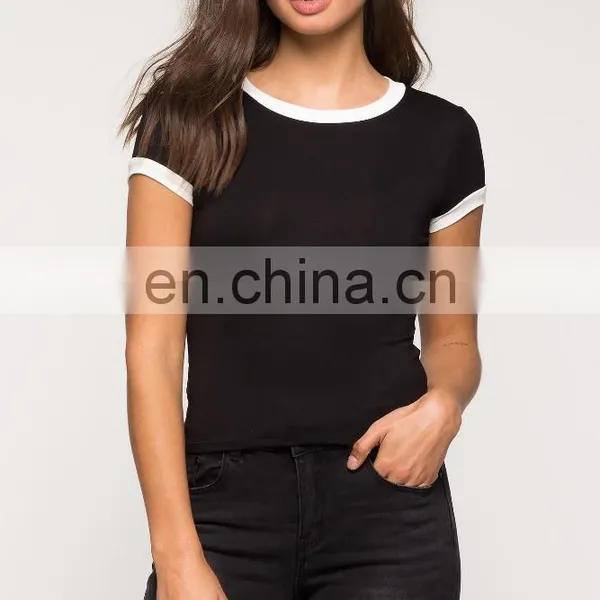 China t Shirt Manufacturer Wholesale Plain Round Blank Black t Shirt photo-2