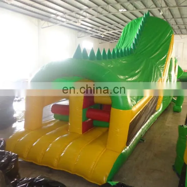 New Inflatable Green Hippo Obstacle Course photo-2