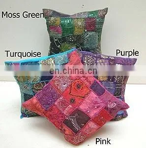 Wholesale Cotton Beads and Embroidered Work Cushion Cover 40 x 40 photo-3