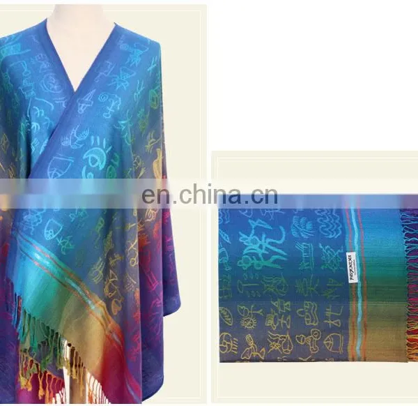 Many In Stock/Custom-make Your Own Design Jacquard Knitted Wool Scarf Pashmina Shawl photo-5