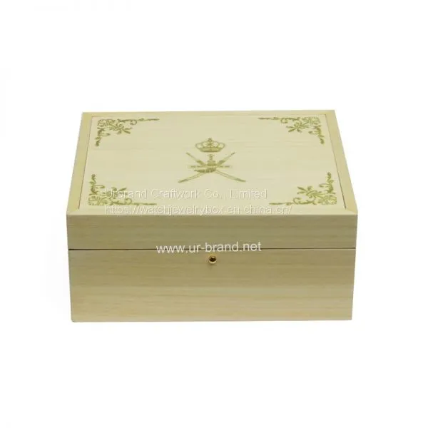 China Popular Luxury Wood Grain Painting Watch Packaging Box Custom Design Branded Solid Wooden Watch Box for Wholesale photo-3