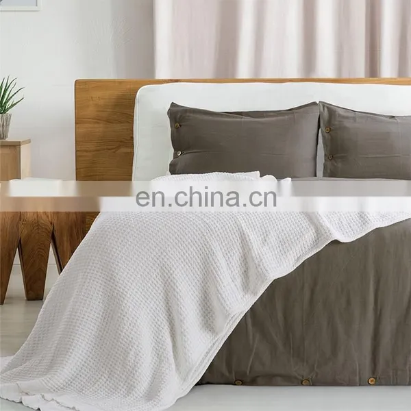 Luxury Super Soft Organic 100% Cotton Summer Lightweight Breathable Bedding Blanket For Adult photo-3