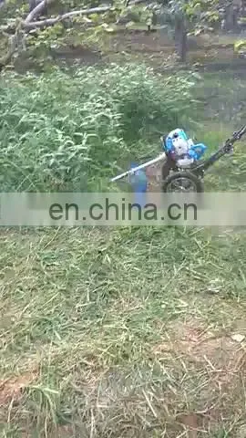 Portable Operation Wheel Type Brush Cutter Gasoline Manual Grass Cutting Machine