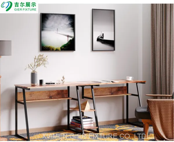 Furniture Wooden Style Metal Frame Home Office Study Computer Desk Wholesale photo-5