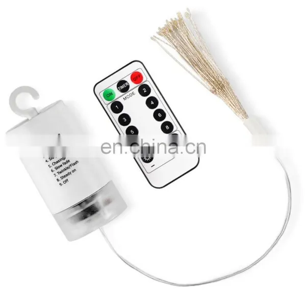 2019 Remote Control 8 Modes Dimmable Battery Operated Hanging Starburst LED Bouquet Shape String Lights photo-5