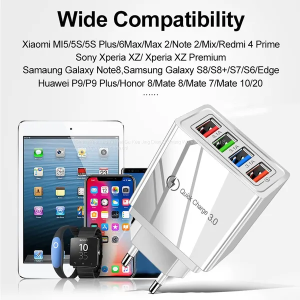 EU/US Plug USB Charger Quick Charge 3.0 For Phone Adapter for Huawei Mate 30 Tablet Portable Wall photo-5