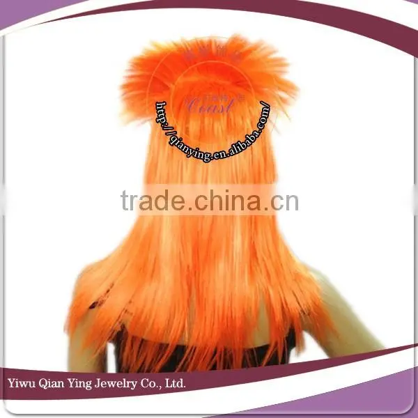 Hot Sale Cheap Orange Pro-environment Straight Synthetic Fiber Party Punk Wigs photo-3