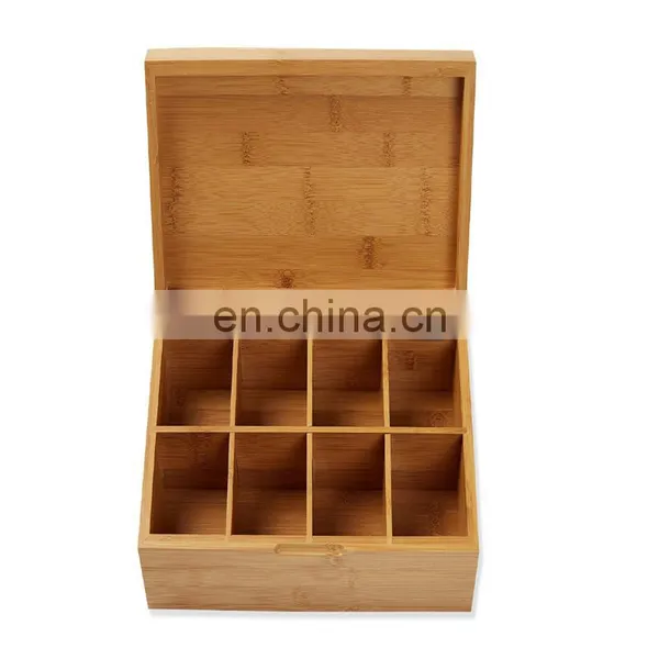 8 Compartments Bamboo Tea Bag Organizer Storage Box Sugar Coffee Bag Caddy Organizer Case With Lid Pantry Organizer photo-4