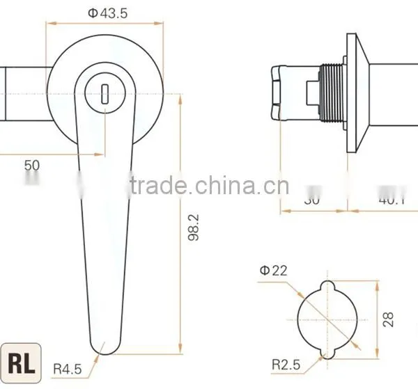 2015 FEILEI MS310-1 Wenzhou Wholesale Zinc Alloy High Quality Cabinet L Handle Lock With Key Set photo-5