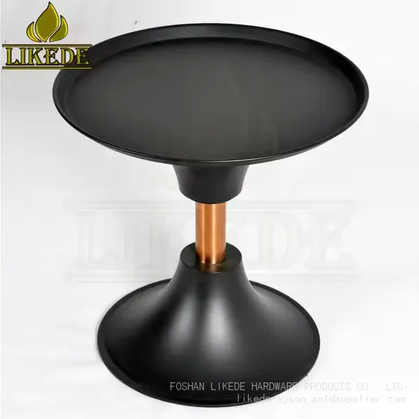 Modern Metal Black Cast Iron and Aluminium Alloy Coffee Tea Table Featuring Steel Legs photo-4