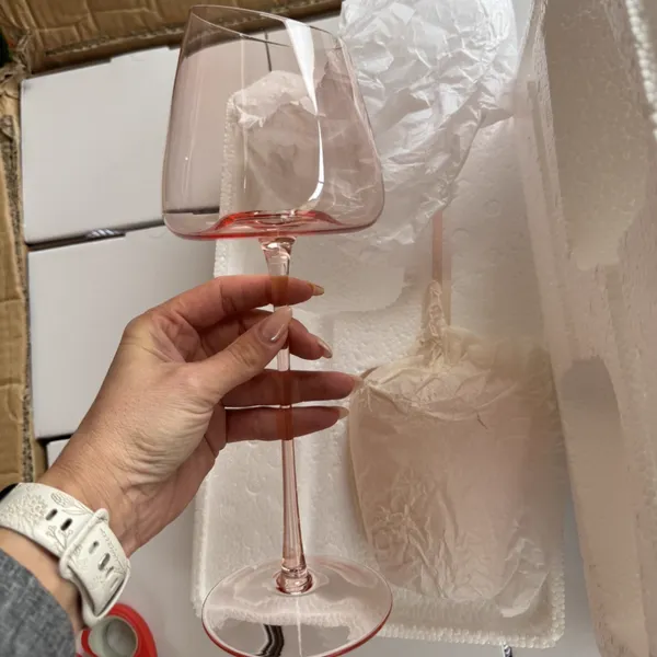 Lead Free Red White Clear Pink Wine Glasses Crystal Red Wine Glasses Champagne Cocktail Glasses Cup photo-5
