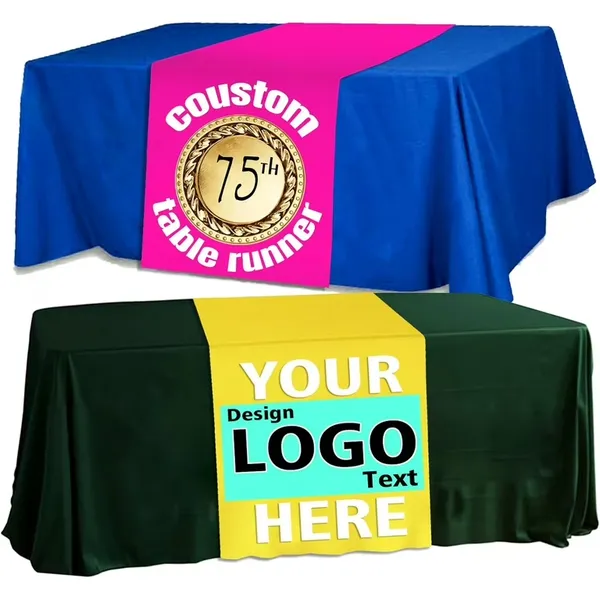 Custom Real Estate Table Throw Personalized Table Cloth Logo, Brand Name for Marketing Promotional Custom Table Cloth