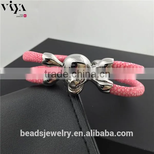 2016 New Handmade Stingray/Python Skin Bracelet Genuine Leather Bracelet Manufacturer photo-4