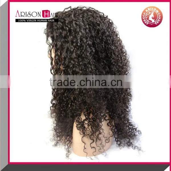 Cheap Glueless Lace Front Wig Kinky Curl Indian Virgin Hair photo-2