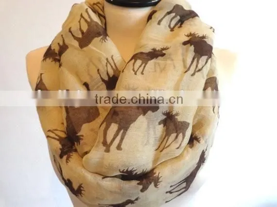Hot Selling 2015 New Antelope Pattern Print Fashionable Lady Scarf photo-5